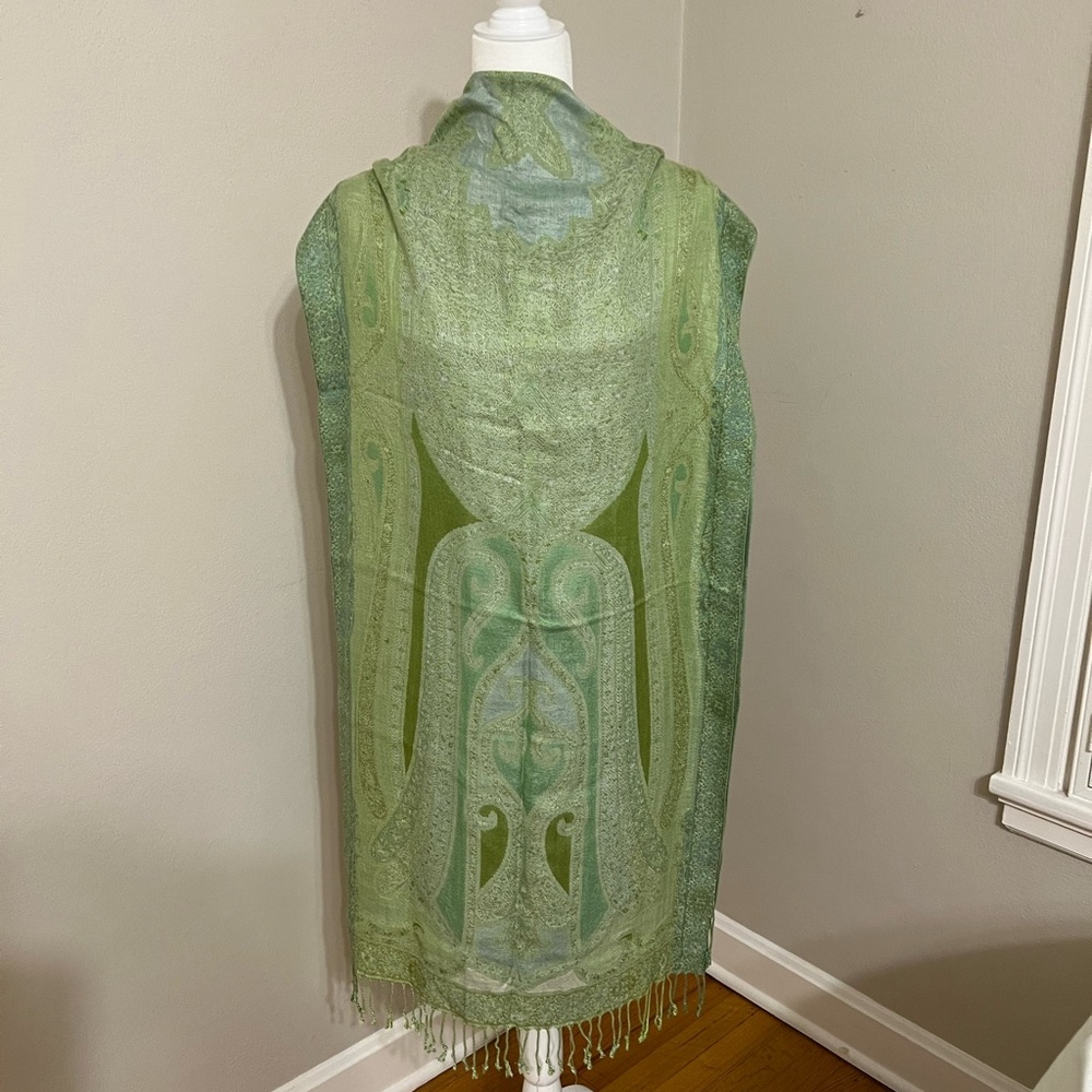 Lovely Celery Green Scarf-  80x21. EUC